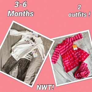 2 baby girl 3-6 Month Outfits. All NWT